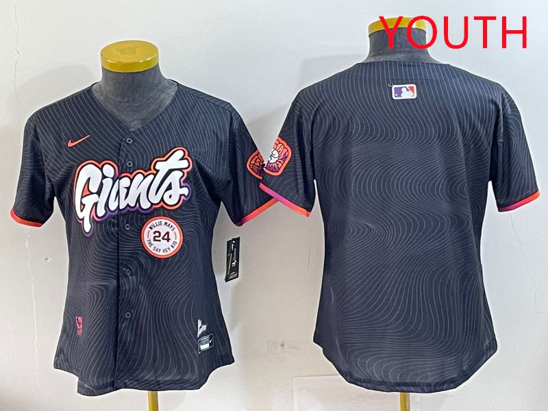 Youth San Francisco Giants Blank Black Second generation Joint Name 2025 Nike MLB Jersey style 4
